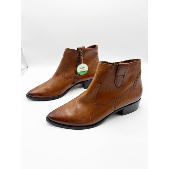 NWT Paul Green Cognac Booties Size 7 - Picture 2 of 6